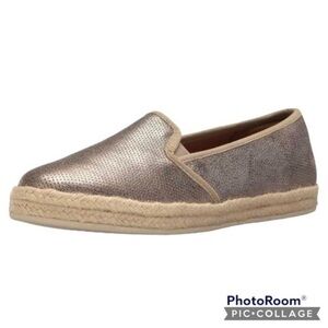 Clarks Azella Theoni Flats Espadrille Jute Metallic Perforated 9W Comfort